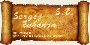 Sergej Bubanja vizit kartica